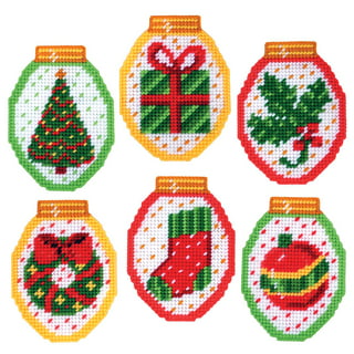 Country Christmas Ornaments Plastic Canvas Kit 2 7 Count Set of 12