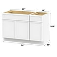 thumbnail image 2 of 54" Freestanding Bathroom Vanity Cabinet without Top in White, 2 of 6