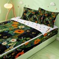 thumbnail image 3 of meiyoeat Cartoon Black Kitten Zipper Twin Comforter Sets with Fitted Sheet and 2 Pillowcases,Spring Garden Flowers Sunflower Zipper Bedding Set For Girls,Polkadot Reversible,4-Piece, 3 of 7