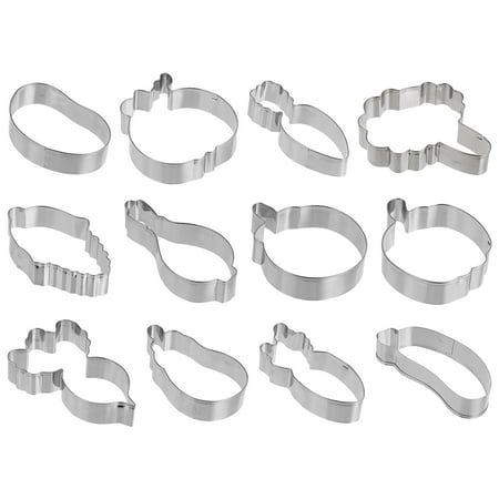 

12Pcs Stainless Steel Vegetable Style Cookie Cutters Biscuit Molds Baking Molds