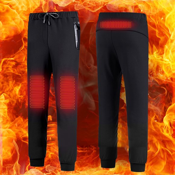 Graflsoa USB-Powered Heated Trousers for Men & Women - Winter Thermal Pants with Adjustable Heat Settings, Waterproof & Skin-Friendly, Black, Asian Size 4XL (EU XL)