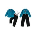 thumbnail image 2 of BemeyourBBs Little Boy Gentleman Set Long Sleeve Bowtie Shirts and Suspender Pants, 2 of 9