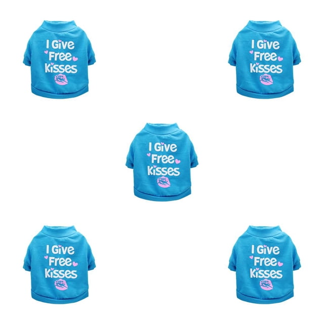 Greeniant Ropa Camisa Primavera Algodón Beso Carta Patrón Disfraces Chaqueta Belleza para perros pequeños Chihuahua Cachorro Azul M Type2 NO2
