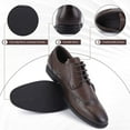 thumbnail image 4 of HA-EMORE Men's Dress Leather Shoes, Leather Stylish Lace-up Wingtip Brogues, Mens Oxford Shoes, Business Formal Lightweight Pointed Toe, 4 of 7