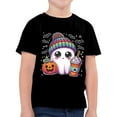 thumbnail image 4 of HCNTES Toddler Halloween Shirt Baby Boy Girls Ghost Pumpkin Tshirts Kids Fall Spooky Season Short Sleeve Tee Tops(3-4 Years,O188-Black), 4 of 5
