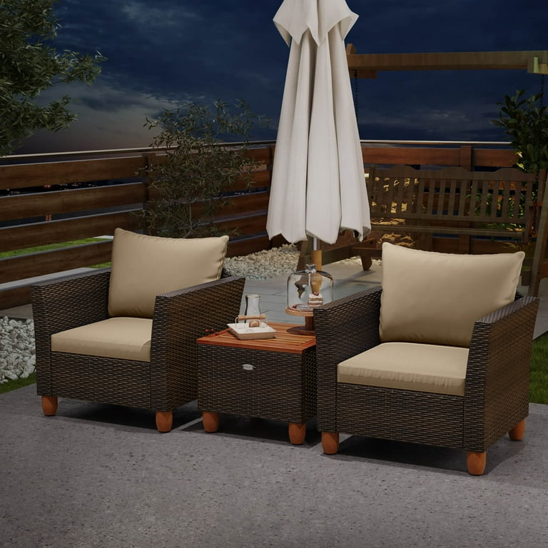 Brown rattan furniture set discount