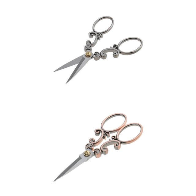 Abbracc 2Pcs Vintage Stainless Steel Tailor Scissors Sewing Dressmaking Shears
