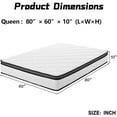 thumbnail image 4 of CARZZI LIFE Queen Mattress 10 Inch, Queen Size Memory Foam Mattress in a Box, Hybrid Mattresses with Independent Pocket Coils for Motion Isolation & Silent Sleep, Medium Firm,CertiPUR-US, 4 of 9
