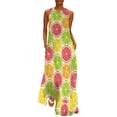 thumbnail image 1 of Robe Citron Aquarelle Été Rayures Bleues et Blanches Mode Coréenne Bohemia Longues Robes Design Moderne Maxi Grande Taille, 1 of 5