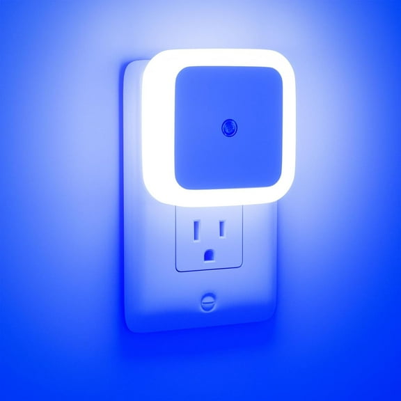 4-Pack Blue Plug-in Dusk to Dawn LED Night Lights for Kids Bedroom, Bathroom, Hallway