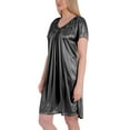 thumbnail image 2 of Women's Satin Silk Short Sleeve Sequins Nightgown By EZI, 2 of 4