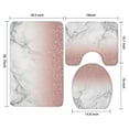 thumbnail image 3 of Pink Glitter White Marble Pattern Bathroom Rugs Sets 3 Piece,Toilet Cover Set,Absorbent Non Slip Bathroom Mats Sets with U-Shaped Contour Rug Toilet Rug Set, 3 of 5