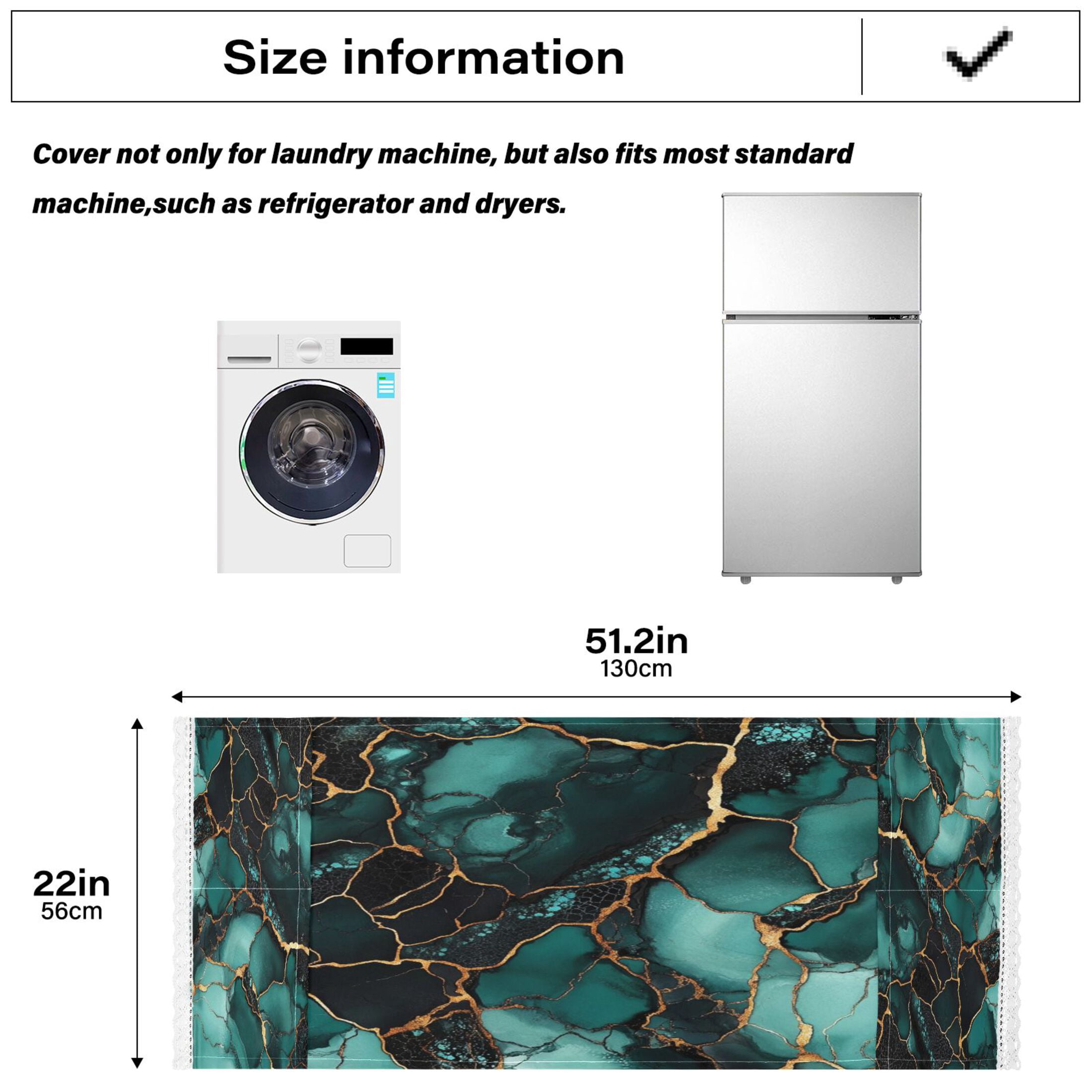 WOBOGO Dark Green Gild Marbles Washing Machine Cloth Dryer Refrigerator Top Cover Protective Non-Slip Mat For Kitchen Laundry