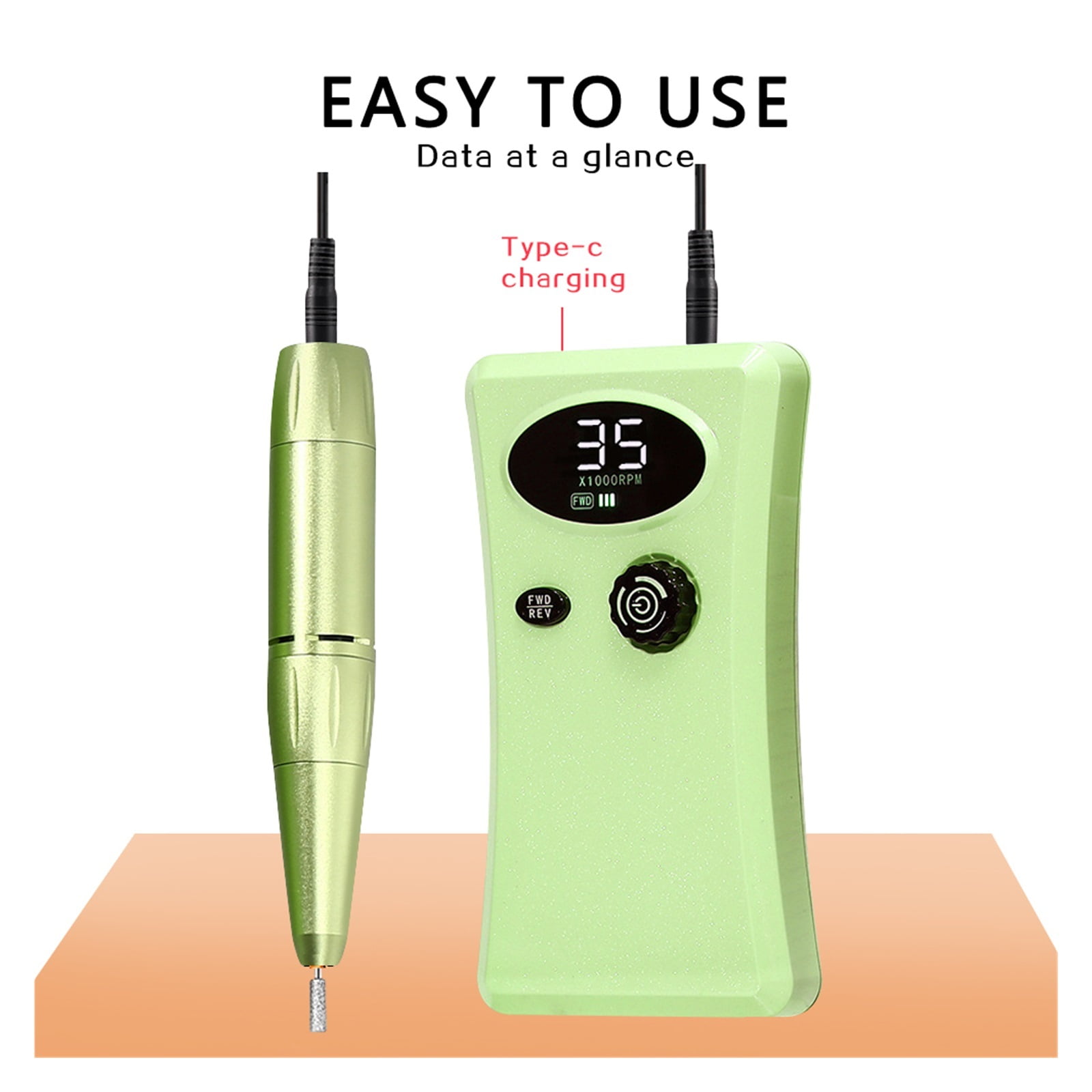 35000 RPM Nail Drill, Manicure Electric Nails Drill Machine With LED, Rechargeable Salon Gel Nail Polish Sander ,Professional Tool ,Low Noise