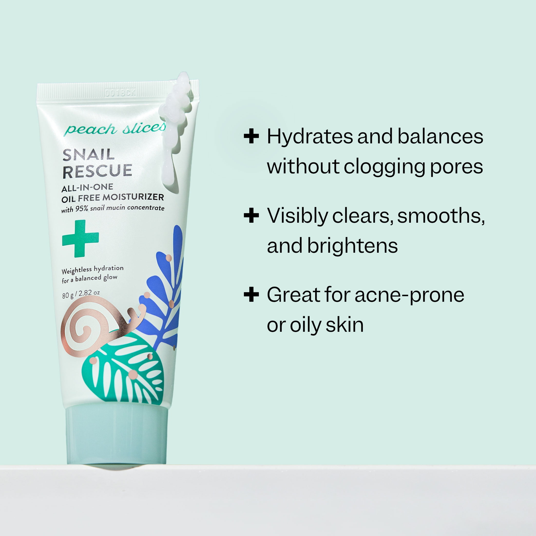 Peach Slices Snail Rescue All-in-One Oil Free Facial Moisturizer, 2.82 oz