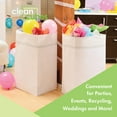 thumbnail image 5 of Clean Cubes 30-Gallon Pop-Up Trash Bins, 3-Pack, White – Disposable, Collapsible, with Fitted Trash Bags, 5 of 7