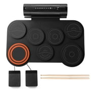 Donner Kids Electric Drum Set for Beginners, 12 Demo Roll up Quiet Drum Pad, Built-in Speaker, Musical instruments Toys for Child