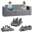 thumbnail image 1 of Sofá Modular de Juego para Niños, Sofá de Juego de Espuma Convertible en 2 para Recámara y Sala de Juegos, Sofá Gris de 2 Asientos para Niños, 1 of 7