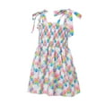 thumbnail image 3 of Liacowi Easter Mommy and Me Family Matching Dress Sweet Bunny Printing Colorful Plaid Sleeveless Lace Suspender Dress, 3 of 10