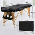 thumbnail image 7 of Dkelincs 73 inch Massage Table 2 Folding Adjustable Massage Bed Wood Frame Spa Bed with Face Cradle 450 lbs Capacity, Black, 7 of 7