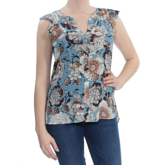 SANCTUARY $79 Womens New 1641 Blue Floral Ruffled Top M B B