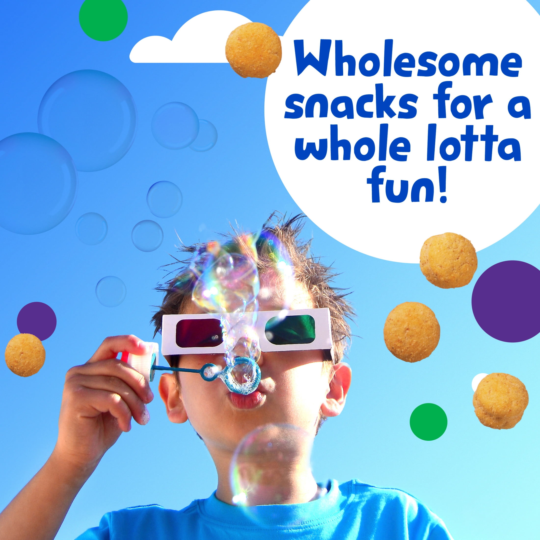 (6 pack) Get'ems from Gerber Pizza Roundos Puffs Snacks, Kids Snack Made with Whole Grain Quinoa, Calcium to Support Strong Bones 2.25 oz
