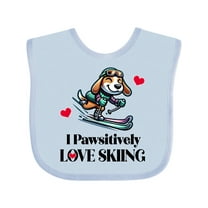 Inktastic Skiing Beagle Puppy Skier Boys or Girls Baby Bib