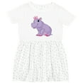 thumbnail image 3 of Inktastic Cute Purple Hippo Girls Toddler Dress, 3 of 5
