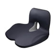 thumbnail image 3 of Almohada ergonómica integrada de cojín de asiento para la silla de la oficina de viajes mamá y papá Negro, 3 of 8