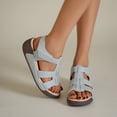 thumbnail image 6 of Womens Sandals Oofos Women Womens Sandles Women's Fashion Casual Spring And Summer Comfortable Style Solid Color Breathable Round Toe Open Toe Thick Bottom Wedge Heel Sandals Gray, 6 of 8