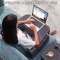 thumbnail image 3 of Lap Pillow Desk for Couch, Memory Foam Lap Desk with Cup Holder, Gaming Pillow for Lap, Cell Phone Stand for Bed, Soft Bed Desk for Laptop and Writing(Grey), 3 of 7