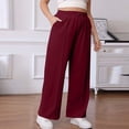 thumbnail image 2 of Womens Barrel Sweatpants Wide Leg Straight Plus Size Drawstring High Waist Loose Workout Athletic Joggers Pants Wine, 2 of 6