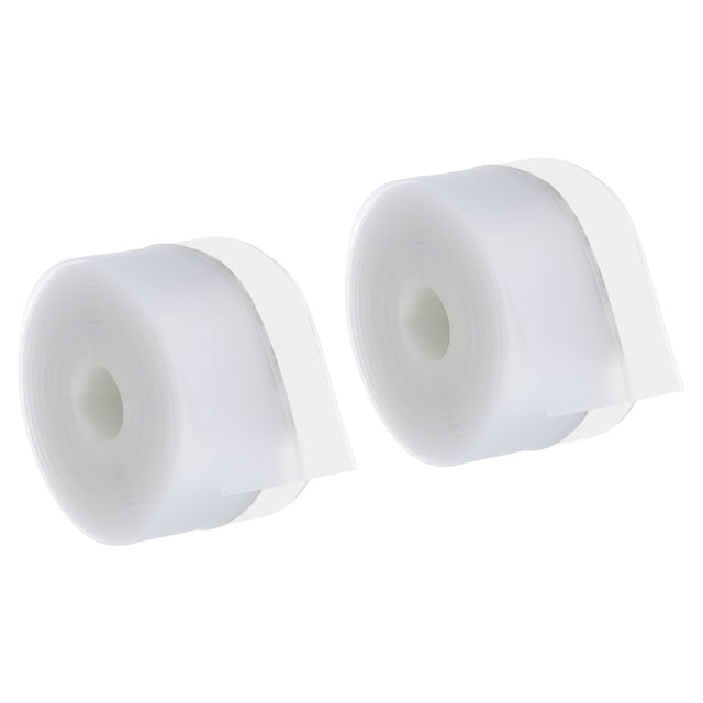 Uxcell 16.4Ft Sello de Puerta de Aislamiento, 2 Rollos de Cinta de Sellado de Silicona de 1-3/4" Claro