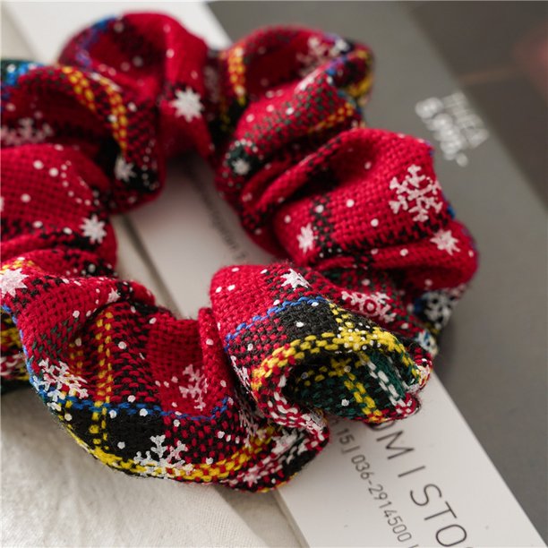 Navidad pelo Scrunchies vacaciones Navidad elásticos Bobbles bandas para el cabello cuerdas para el cabello para niñas señoras mujeres Cola de Caballo titular 5 uds ZefeiWu 8390611575243