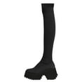 thumbnail image 2 of BONIXOOM Boots For Women High Heel Rubber Slip-On Knee-High Winter Black, 2 of 3