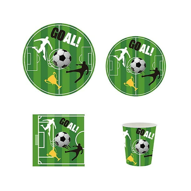 Vasos de papel de fútbol, vasos de fiesta de fútbol desechables de 9 onzas para bebidas frías y calientes, vasos de papel duraderos para niños, tema deportivo de fútbol JAMW Sencillez