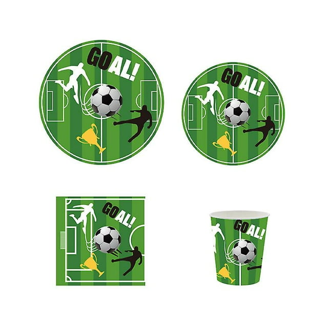 Vasos de papel de fútbol, vasos de fiesta de fútbol desechables de 9 onzas para bebidas frías y calientes, vasos de papel duraderos para niños, tema deportivo de fútbol JAMW Sencillez