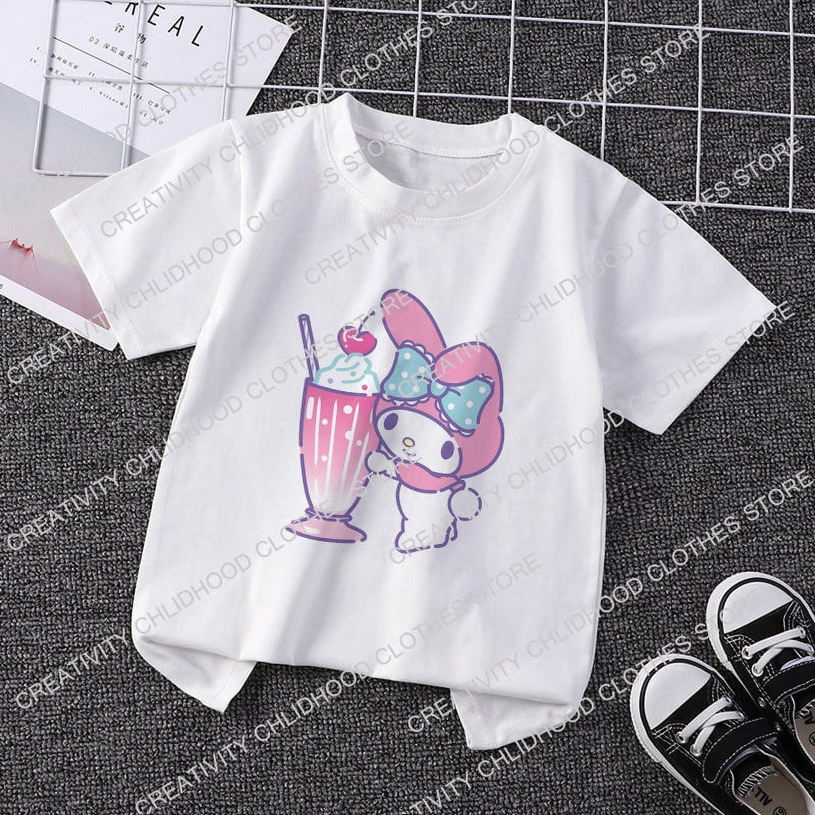 Sanrio Children T-shirt Kawaii T Shirt Hello Kitty Cinnamoroll Cartoons ...