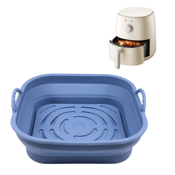 Air Fryer Pot Liners, Reusable Silicone Basket Liner, 8.2 Inch Parchment Replacement, Non-Stick Even Cooking, Dishwasher Safe, 450°F Heat Resistant