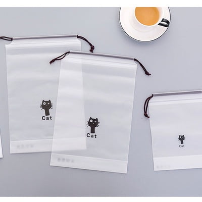 Bolsa de embalaje de cuerda transparente con cordón huangjie unisex