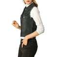 thumbnail image 5 of INSPIRE CHIC Women's Turn Down Collar Button Denim Washed Vest, 5 of 7