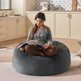 thumbnail image 6 of Bean Bag Chair 3FT,  Large Memory Foam Filled Chair for Adults and Teens, Soft Sofa with Removable Flannel Cover, Round Couch for Living Room Bedroom College Dorm, 6 of 7