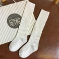thumbnail image 4 of Godderr 3 Pairs Toddler Kids Girls Knee High Socks Girls Calf Socks Cotton Thigh-High Stockings Baby Solid Color Socks 1-10 Years, 4 of 8