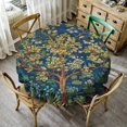 thumbnail image 3 of Nappe Florale Vintage Design Original Arbre Nappe pour Tables Rectangulaires Tissu Polyester Essuyable, 60 Pouces", 3 of 5