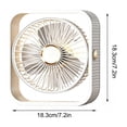 thumbnail image 4 of Homellea White Rechargeable Desk Fan, Portable Square Personal Fan with LED Night Light and Adjustable Stand for Office, Bedroom, Dorm, Vanity, Table and Summer Travel, 4 of 7
