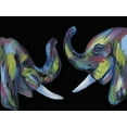 thumbnail image 2 of Varacek, Pam 24x19 White Modern Wood Framed Museum Art Print Titled - Colorful Elephants 1, 2 of 4
