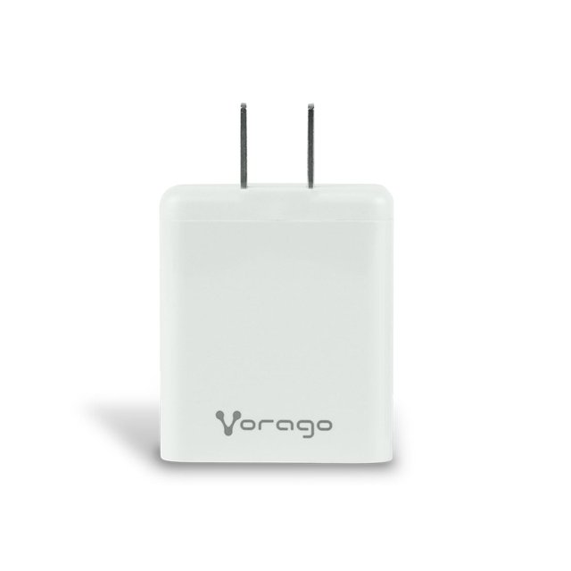 Cargador de Pared Vorago AU-350-WH Adaptador de Corriente Doble Puerto USB-A y USB-C