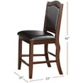 thumbnail image 4 of Set of 6 Counter Height Dining Chairs Kitchen Breakfast Dinette Solidwood Upholstered Chair Dining Room Furniture Brown Finish, 4 of 6