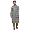 thumbnail image 2 of Atasi Kurta Imprimé pour Hommes Col Mandarin Popeline de Coton Kurta Chemise Décontractée, 2 of 7