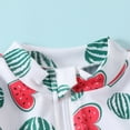 thumbnail image 5 of Xfvqtps Baby Infant Toddler One Piece Swimsuit with Hat Ruffle Front Zipper Long Sleeve Love Watermelon Print Cute Sweet Sunscreen Beach Bathing Suits for Girls Swimwear for 0-3 Years Red, 5 of 7